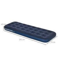 Letto Gonfiabile Singolo con Pompa Manuale Inclusa, 73x191x22 cm, Blu