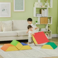 Set Costruzioni Morbide per Bambini con 5 Blocchi a Rettangolo e Trapezio, in PU e EPE, 48.3x19.1x48.3 cm, Multicolore