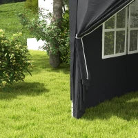 Gazebo 3x3 ad Altezza Regolabile con Fori di Drenaggio e Borsa da Trasporto, in Metallo, Grigio