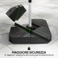 Set 4 Mattonelle Base per Ombrellone a Braccio Riempibili con Acqua o Sabbia fino a 80 kg, Nero
