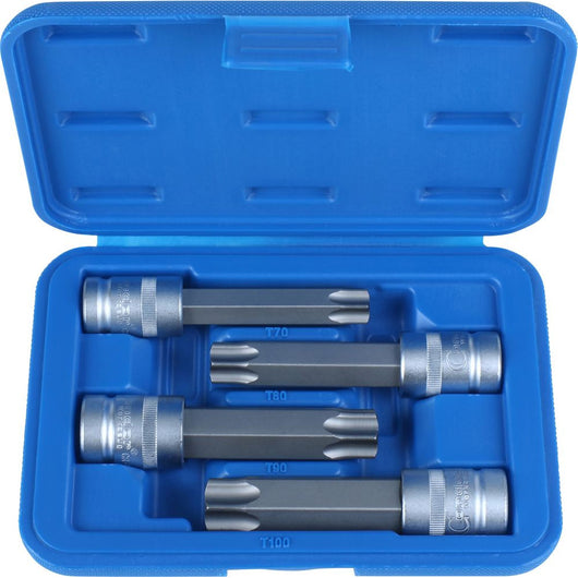SERIE SET 4pz CHIAVI A BUSSOLA 1/2" INSERTO TORX CON FORO T70-T100 CONDOR 5004