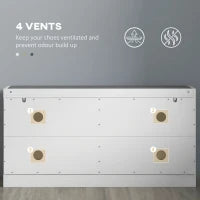 Panca porta scarpe, panca portaoggetti, asse seduta imbottita, cassetto ribaltabile, 106 x 24 x 52,5 cm, bianco