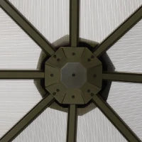 Gazebo da Giardino con Tetto in Policarbonato e Struttura in Alluminio, 3x3m, Caffè