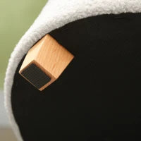 Pouf contenitore, sgabello rotondo, pouf poggiapiedi in tessuto bouclette, capacità 120 Kg, Ø 45 x 41 cm, bianco