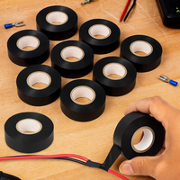 Kit nastro isolante in pvc autoestinguente multicolore per impianti sicuri *** colore nero, dimensioni 25 mm x 25 mt ...