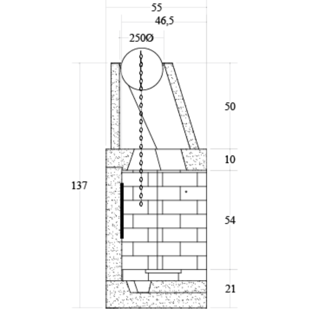 Camino legna prefabbricato refrattario focolare aperto m100ref riscaldamento