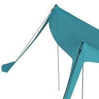Tenda da Mare, Riparo Solare per Campeggio, Tela con 2 Pali, Tenda Parasole Esterna, 215L x 200l x 200H cm, Blu