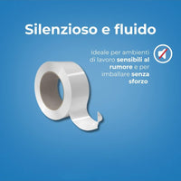 Nastro adesivo silenzioso bianco 50x132m per imballaggio professionale