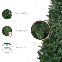 Albero di Natale Artificiale Pieghevole con Base Rimovibile 180cm - Verde