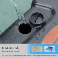 Canestro da Basket Altezza Regolabile in Acciaio con Base 112 × 74 × 365cm