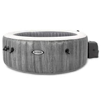 28442EX - Pure Spa Greywood Deluxe 216X71Cm 6 Posti Con Pompa, Riscaldatore, Sistema Purificazione Acqua, 2 Poggia Testa, Luce Led Multi Color