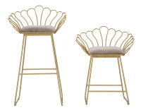 Sgabello Glam Flower Grigio Cm 57X52X94-56X48X72,50