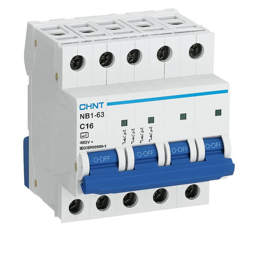Interruttore magnetotermico 4p 6ka curva c chint serie nb1-63 da quadro din *** ampere 16 ampere, confezione 1