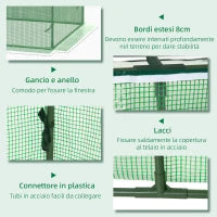 Serra Piccola per Giardino e Balcone con Finestre e Copertura in PE, 180x90x70cm, Verde