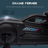 Outsunny Go-Kart a Pedali per Bambini con Sedile Regolabile in 4 Posizioni e Ruote in EVA, 100 x 58 x 58,5 cm, Nero