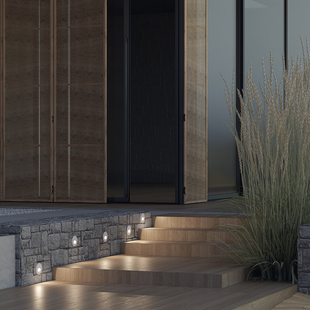 Segnapasso Moderno Per Esterno Alluminio Bianco Luce Led 3W Ip54