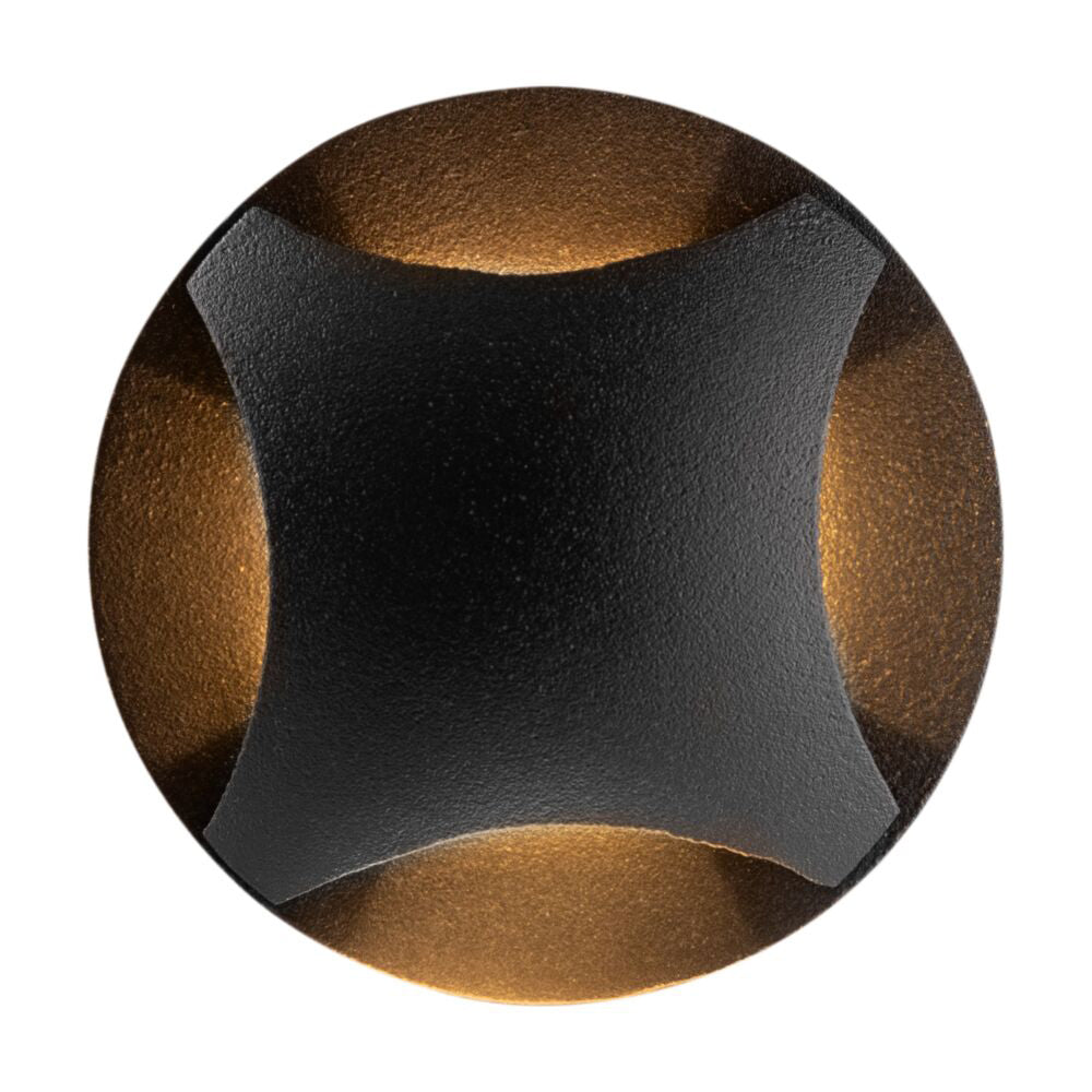 Segnapasso Da Esterno Moderno Biscotti Led Integrato 3W Alluminio Nero Ip65