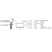 Morsetto laterale altezza 30mm alluminio per impianto fotovoltaico