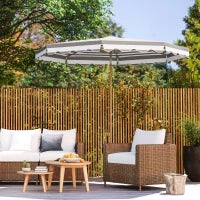 Ombrellone da Giardino, Ombrellone Reclinabile Ottagonale con Manovella, Tessuto 180 g/m², Ø 2,7 x 2,4 m, Grigio Chiaro