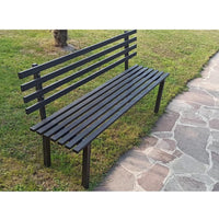 Panchina da esterno con schienale per giardino zincata 100 cm