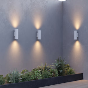 Lampada Da Parete Moderna Da Esterno Metallo Bianco Luce Led 24W Ip65