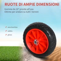 Carrellino da Spiaggia Pieghevole per Kayak e Canoa con Paraurti, in Alluminio e NBR, 70x40x42 cm