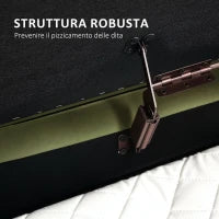 Panca Contenitore Ovale da 72L con Coperchio Sollevabile, in Tessuto Effetto Velluto e Legno, 108x44x43.5 cm, Verde