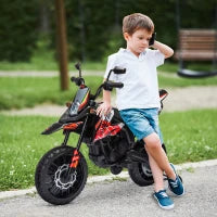 Moto Elettrica Per Bambini Con Licenza Aprilia Con 2 Motori Da 12V, Ruote Di Allenamento, Luce LED, Musica, Rosso