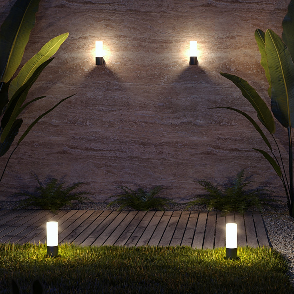 Lampione Per Esterno Moderno Metallo Grigio 1 Luce E27 60W Ip54