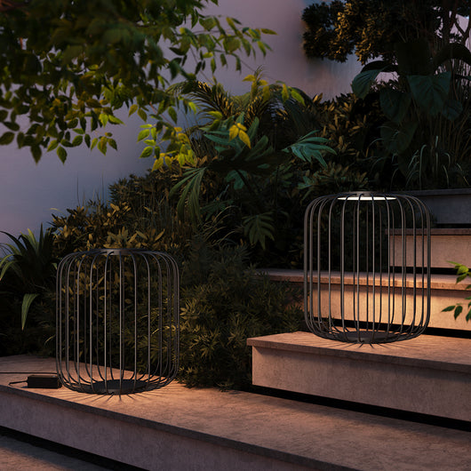 Lampada Da Terra Esterno Moderna Wisp Acciaio Grafite Led 18W 3000K Ip54