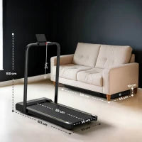 Tapis roulant Pieghevole 2 in 1 con Display LED e Telecomando, Nero