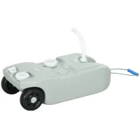 Serbatoio per Acqua da Campeggio 40L con Ruote e Maniglia Regolabile, Tubo e Rubinetto Inclusi, Grigio