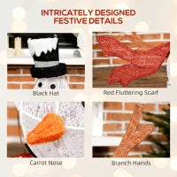 Pupazzo di Neve 78 LED, Luci Bianco Caldo/Multicolore, Telaio in Acciaio, Interno/Esterno