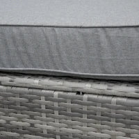 Set Mobili da Giardino in Rattan PE da 4 Pezzi, Salotto con Divano Angolare e Tavolino con Vetro, Cuscini Imbottiti e Sfoderabili, Grigio