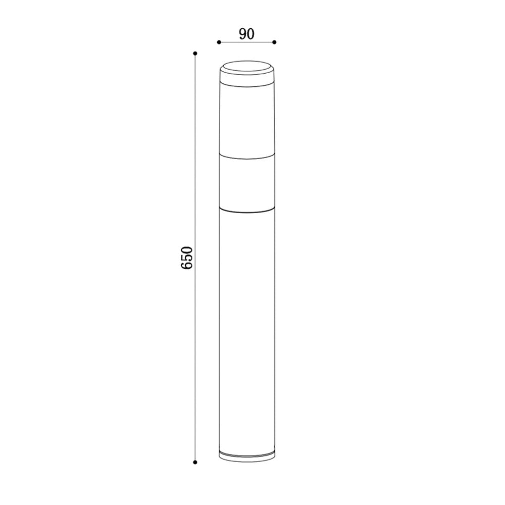 Lampada Da Terra Moderna Per Esterno Alluminio Nero Luce 8W Ip54