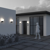 Lampada Da Parete Moderna Per Esterno Alluminio Nero 1 Luce E27 60W Ip54