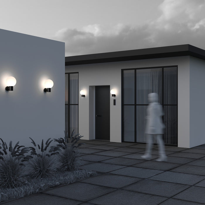 Lampada Da Parete Moderna Per Esterno Alluminio Nero 1 Luce E27 60W Ip54