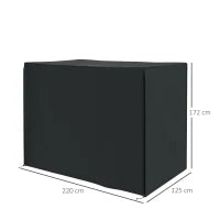 Copertura per Dondolo da Giardino 3 Posti Impermeabile e Anti UV, 220x125x172 cm, Nero