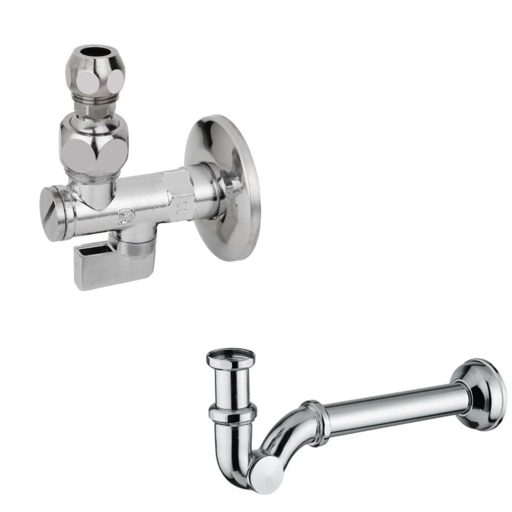 Rubinetto sottolavabo sfera filtro cromato completo sifone esse