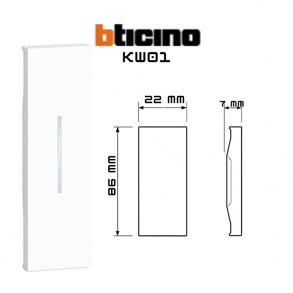 Cover illuminabile bticino 1 modulo varie finiture di colore *** colore bianco, confezione 1