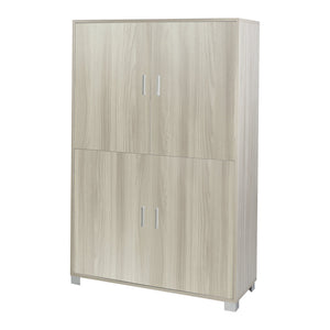 Armadio mobile 4 ante 107x41x162H cm in kit di montaggio colore Pino chiaro