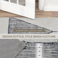 Tappeto Moderno Antiscivolo a Linee Geometriche, in Poliestere Multicolore, 230x160x0.7 cm