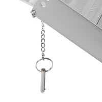Rampa per Sedia a Rotelle Pieghevole in Alluminio con Bordi Esterni, 61x74x5 cm, Argento