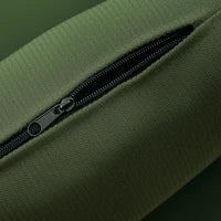 Poltrona Moderna Imbottita in Velluto con Cuscino Lombare, Schienale e Gambe in Legno, Verde