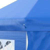 Gazebo pop-up tenda da giardino barnum 3x3 m con 4 pareti laterali rimovibili blu