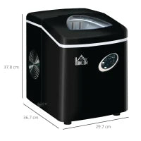 Macchina per Ghiaccio 9 Cubetti in 8-9 Minuti con 3 Dimensioni Regolabili, Nero