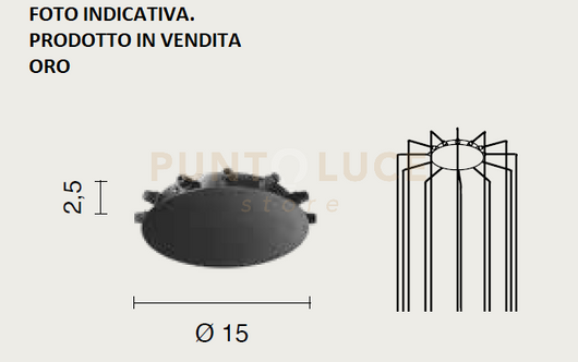 OBA0002 BASE TONDO 12 FORI ORO D.15CM H.2,5CM PER SOSPENSIONE