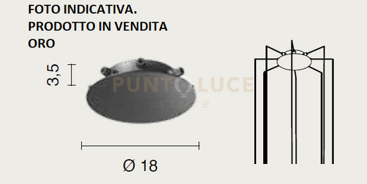 OBA0015 BASE TONDA 8 FORI ORO  D.18CM H.3,5CM PER SOSPENSIONE