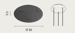OBA0027 BASE TONDA 3 FORI NERO D.50CM H.3,5CM PER SOSPENSIONE