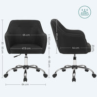 Sedia da ufficio girevole comoda seduta ergonomica altezza regolabile portata 120 kg struttura in acciaio tessuto simil lino per ufficio nero 12_0005880